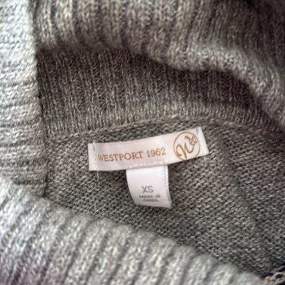 Westport 1962 Women's Gray Nordic Style Turtleneck Pullover 3/4 Sleeves Sz XS - Picture 3 of 6